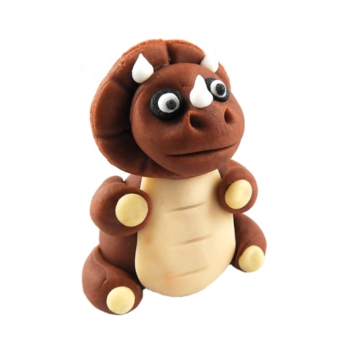 Figurka cukrowa ozdoby na tort dinozaur brązowy dekoracje urodzinowe dino